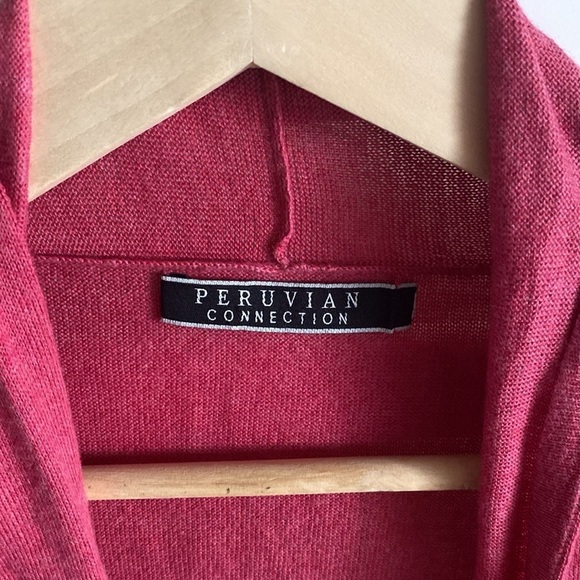 Peruvian Connection 100% Pima Cotton Pink Open Cardigan - Picture 2 of 10